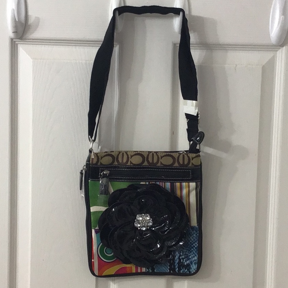 Designer Lookalike Crossbody Bag w/ Front and Back Zippered Pockets & Long Strap